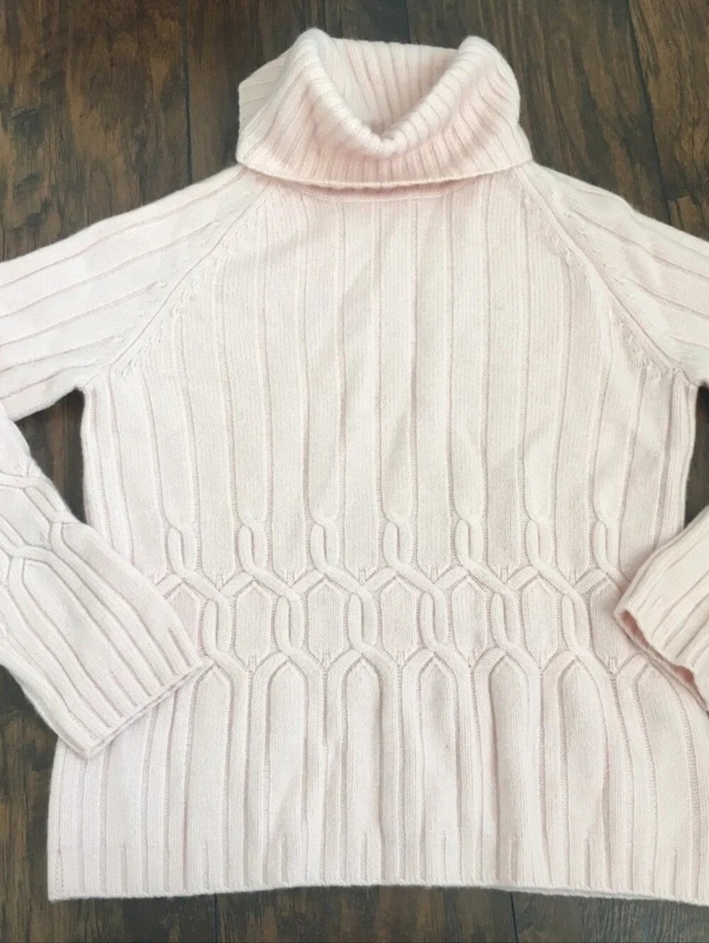 100% Cashmere Pink Turtleneck Sweater by Casual Corner